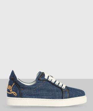 ''Elo Loubi Orlato'' logo embroidery denim sneakers in blue 