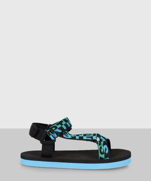 Logo-print strap sandals