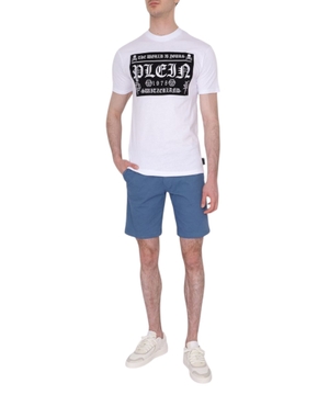 Ağ rəngli loqo printli t-shirt