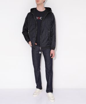 Black-navy jacket with logo print