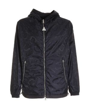 Black-navy jacket with logo print