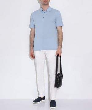 Short sleeve straight fit polo