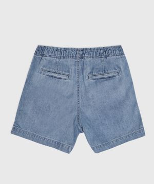 Elastic waist denim shorts