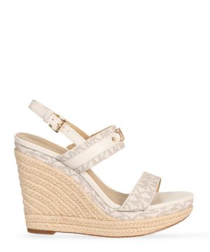 "Farrah" monogram wedge sandals