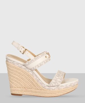 "Farrah" monogram wedge sandals