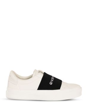 Elastic upper trim sneakers