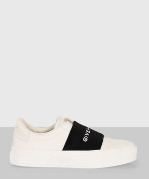 Elastic upper trim sneakers