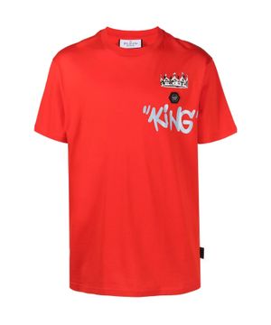 Red t-shirt with logo print