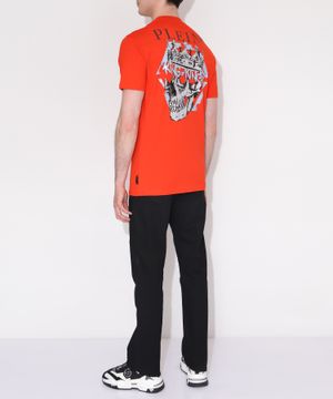 Red t-shirt with logo print