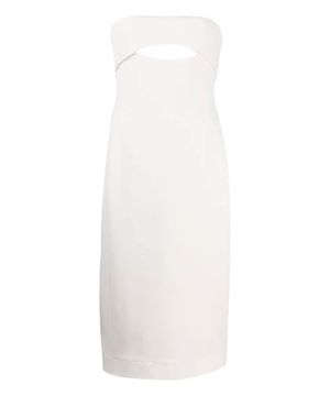 Cut-out bodycon silk dress