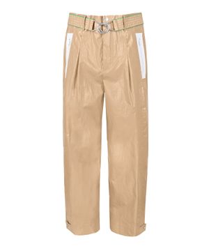 High-waisted trousers in light brown