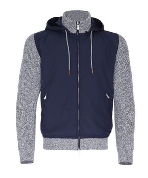 Hooded long sleeve jacket in navy