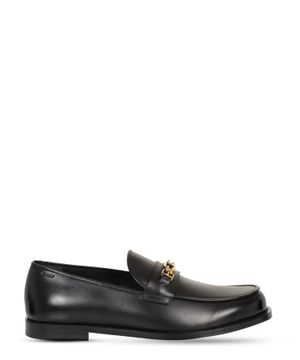 Logo-plaque leather loafers