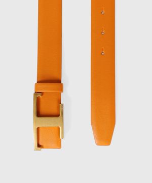 Logo buckle detail leather belt