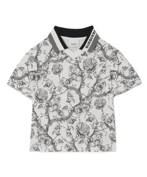 Polo shirt with floral pint