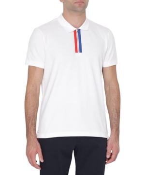 Zip-up collar cotton polo