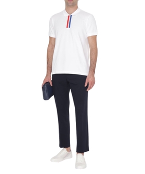 Zip-up collar cotton polo