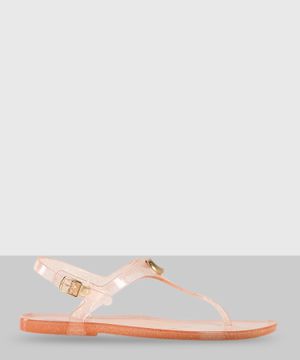 ''Natalee Jelly'' transparent design sandals in orange