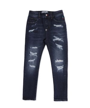 Straight fit denim trousers