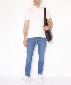 Straight fit denim trousers