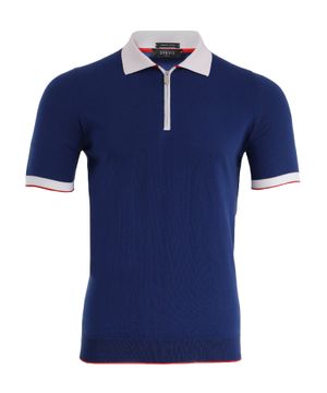 Zip fastening collar polo