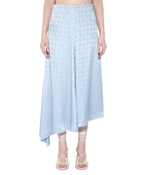 High-waisted satin midi skirt