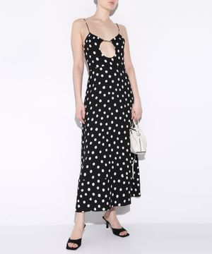 Polka-dot cut-out dress