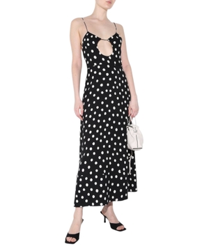 Polka-dot cut-out dress