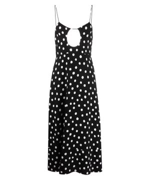 Polka-dot cut-out dress