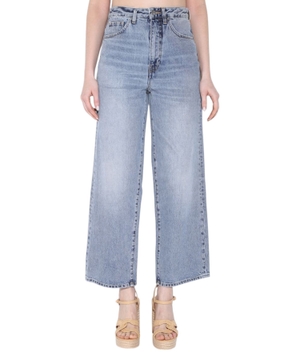 Hündürbel enli biçimli denim şalvar