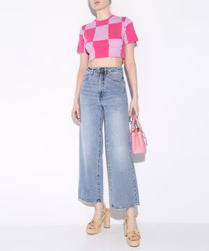 High-waist wide-leg jeans