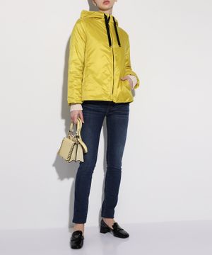 Hooded jacket with side pockets