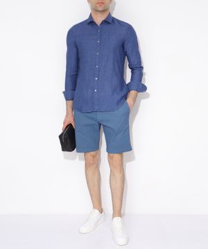 Straight fit linen shirt