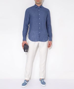 Straight-fit linen shirt