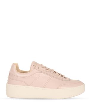 Platform sneakers in leather