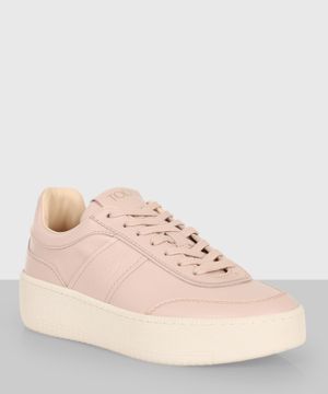 Platform sneakers in leather