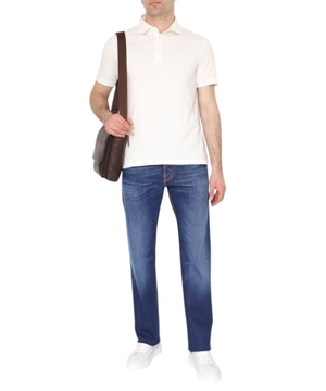Straight fit short sleeve polo