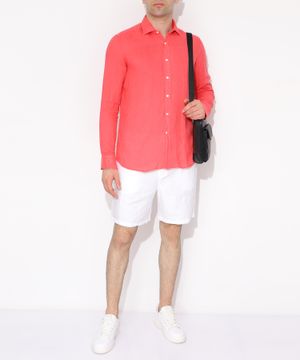 Straight fit linen shirt