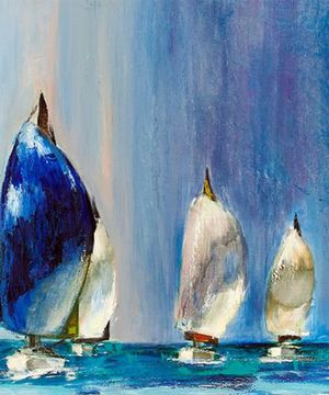 Картина ''Sailing Regatta'' маслом на холсте яхты в море