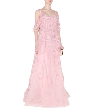 Floor-length dress with sequins