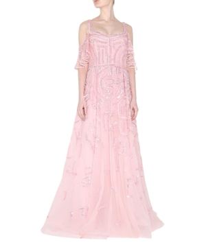 Floor-length dress with sequins