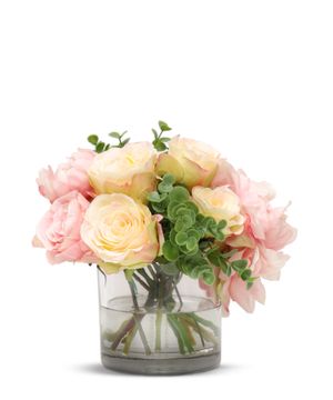 ''Rosy Posy'' vase with flowers
