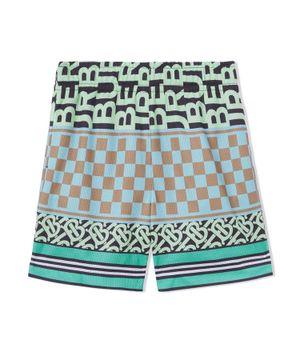 Elastic waist printed shorts