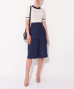 Linen midi skirt