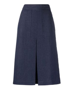 Linen midi skirt