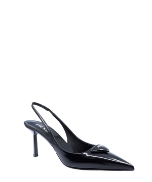 Patent leather slingback pumps