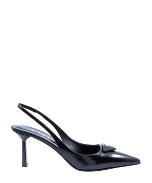 Patent leather slingback pumps