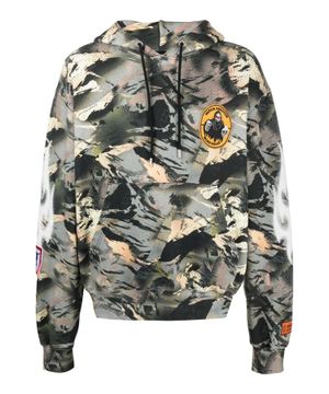 Camouflage-print long sleeve hoodie