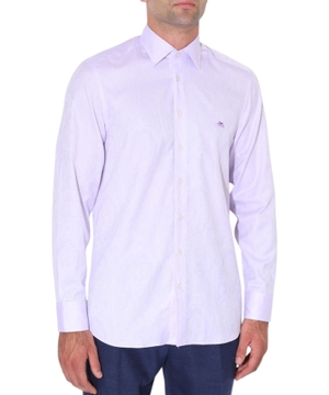 Shirt with paisley print and logo embroidery
