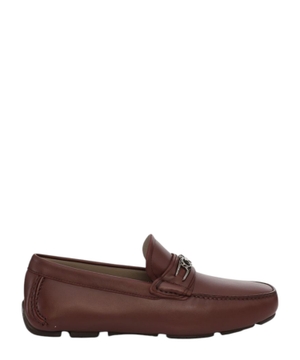 Leather moccasins with Gancini ornament